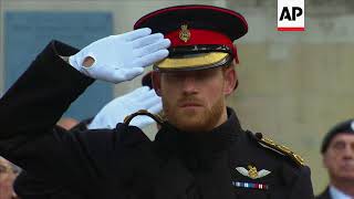 Prince Harry leads Remembrance Day tributes in London [upl. by Arodnahs710]