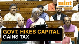 Budget 2024 Capital Gains Tax Revised  Shortterm Longterm Capital Gains Tax Hiked [upl. by Lienad]