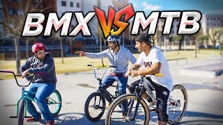 HACEMOS UN GAME OF BIKE BMX vs MTB  Carrera en un circuito de race sin pedalear [upl. by Carlstrom]