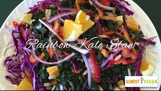 Rainbow Kale Slaw  VEGAN RECIPE [upl. by Ahsiryt]