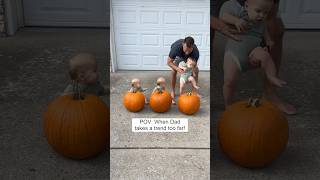 Triplet Dad takes trend to Next Level 🤣 dad mom triplets funny fall baby [upl. by Ehlke500]