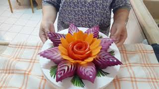 Onion Art and Vegetable Salad Plating IdeaFood DecorationsHealthy Foods Isabelle Art amp Design [upl. by Sucy660]