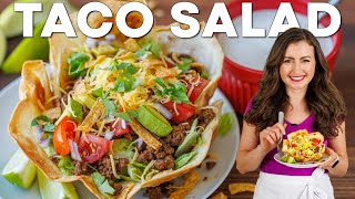 Easy Taco Salad Bowls Recipe Crispy Fresh and Delicious [upl. by Schweitzer]