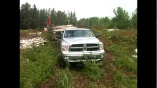 Ram 1500 pulls Gooseneck with 3 axles OVERLOAD [upl. by Alet]