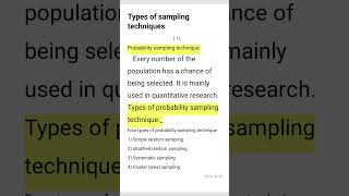 sampling techniques and types of sampling technique [upl. by Nwaf]