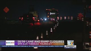 Construction closures on Highways 58 and 99 [upl. by Okuy]