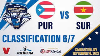 🇵🇷 PUERTO RICO vs 🇸🇷 SURINAME  Classification 67  2023 Mens NORCECA Championship [upl. by Silma]