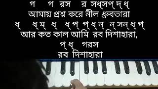 Amay prosno kore nil dhrubo tara harmonium tutorial  আমায় প্রশ্ন করে নীল ধ্রুবতারা [upl. by Atirys717]