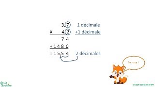 0545 CM2 Multiplier 2 nombres décimaux avec la pédagogie PNL [upl. by Magnus]