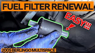 EASY Replacing the FUEL FILTER on my 2005 Citroen Berlingo Multispace 16 16v Petrol TU5JP4 [upl. by Elac]