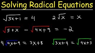 Solving Radical Equations [upl. by Katherine884]