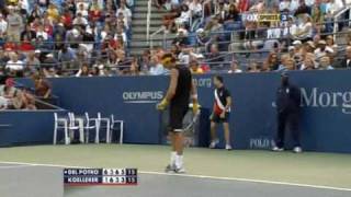 US Open 2009  Koellerers dive volley lob winner [upl. by Vedis]