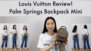 Louis Vuitton Palm Springs Backpack Mini Review with Mod Shots ENG SUB [upl. by Epuladaug415]