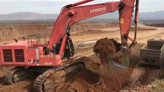 Hitachi Zaxis 670LC Excavator Loading Trucks With 3 Passes [upl. by Hospers]