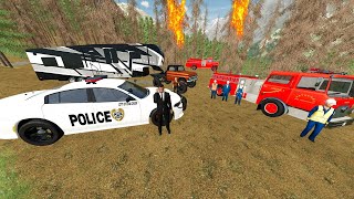 Police Save Campers from Forest Fire  Farming Simulator 22 [upl. by Aiuhsoj107]