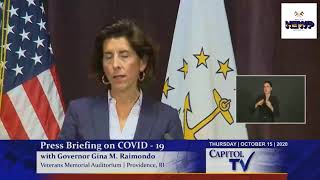 Governor Raimondo Press Conference  Oct 15 [upl. by Doggett]