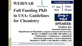 Webinar of Full Funding from Chemistry Background [upl. by Carce697]