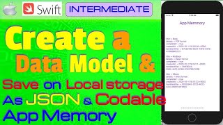 IOS  Swift  Tutorial  Create Data Model amp Save in JSON on Local storage DeCodable  EnCodable [upl. by Feledy]