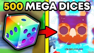 INSANE LUCK Opening 500 10000000 Luck Dice in Pet Simulator 99 [upl. by Saiff88]