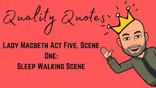 Lady Macbeth Act Act 5 Scene 1 GCSE Quote Analysis Sleep Walking Scene [upl. by Billen]