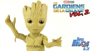 Les Gardiens de la Galaxie 2 Baby Groot Figurine Interactive Marvel Jouet Toy Review Disney Hasbro [upl. by Iaverne]