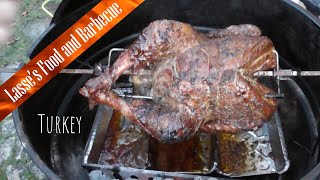 Butter injected Turkey on the Weber Kettle Rotisserie [upl. by Kerin]