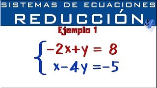 Sistemas de ecuaciones 2x2  Método de Reducción  Eliminación  Ejemplo 1 [upl. by Mehsah]