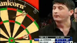 2011 PDC  WDC van Gerwen vs Suljovic 2  4 [upl. by Nahgem138]