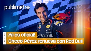 Checo Pérez RENUEVA con Red Bull tras conseguir anhelado contrato [upl. by Yruam798]