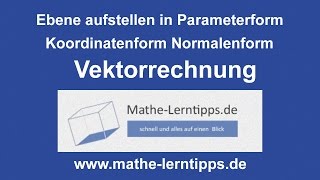 Ebene aufstellen Parameterform Koordinatenform Normalenform [upl. by Clari]