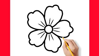 How to Drawing flower for beginner easy steps by step [upl. by Georgina]