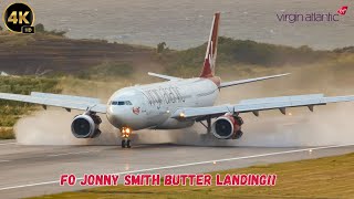 4K Virgin Atlantic A330300 Butter Landing in Grenada ft FO Jonny Smith [upl. by Nandor]