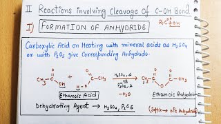 13 Formation of Anhydride from Carboxylic Acid Reactions of Carboxylic acid Class12 organic neet [upl. by Nelrah]