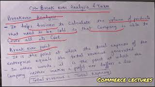 Breakeven analysis and breakeven point  class 11 entrepreneurship notes [upl. by Merceer774]