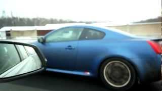 BMW 328i F30 245hp stock vs Infiniti G37 Coupe 350hp tuned Part 1 [upl. by Yrtsed273]