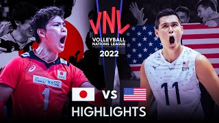 LEGENDARY MATCH  JAPAN vs USA  Mens VNL 2022 [upl. by Hagai]