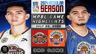 MPBL HIGHLIGHTS BATANGAS CITY TANDUAY RUM MASTERS VS PAMPANGA GIANT LANTERNS JULY 22 2024 [upl. by Naor63]