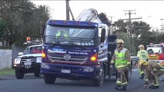 Raised Hiab pulls down powerlines [upl. by Roxy]