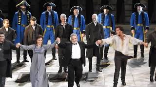 Curtain Call in opening night of Tosca with Carlo Rizzi Michael Fabiano Aleksandra Kurzak 100422 [upl. by Ilehs]