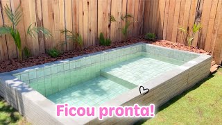 NOSSA PISCINA DE ALVENARIA FICOU PRONTA [upl. by Cassandry]