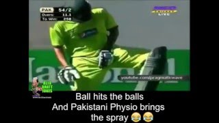 Younis Khan  Ball hit the balls  Physio brings spray [upl. by Schlicher202]