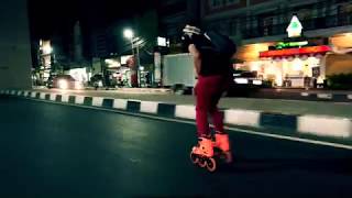 Powerslide Neon Orange Mega Cruiser 125 cruising in Jakarta [upl. by Aillil291]