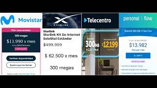 internet 300 megas comparativa de precios movistar starlink telecentro y personal Flowmarzo 2024 [upl. by Winikka]