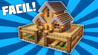 Como hacer una CASA DE MADERA PERFECTA para SURVIVAL  Minecraft [upl. by Paul208]