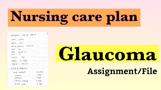 Nursing care plan on glucoma ncp glucoma increaseiop [upl. by Deerc793]