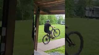 MTB Wheelie from a STANDSTILL wheelie mtb biketricks [upl. by Enrobyalc322]