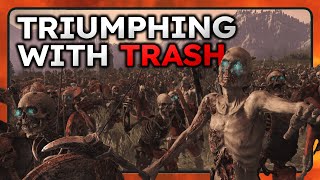 How to Win Battles Using Mostly Trash Units  Zombies  Total war Warhammer 3 [upl. by Ttennaj222]