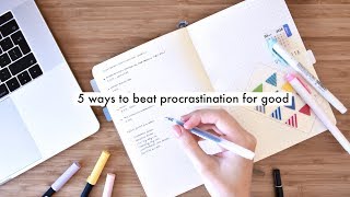 HOW TO STOP PROCRASTINATING FOREVER » 5 productivity tips [upl. by Ydnab110]