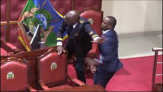 Chaos erupts in Laikipia County Assembly MCA and Speaker fight over impeachment [upl. by Aihtnis]