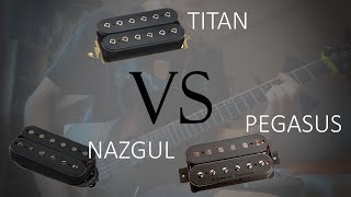 DiMarzio TITAN vs Seymour Duncan NAZGUL vs PEGASUS  Bridge Guitar Pickup Comparison [upl. by Aislehc]